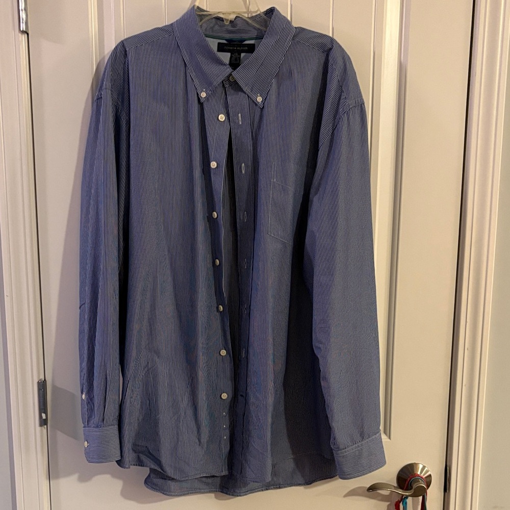 Tommy Hilfiger Navy Striped Button-Down Shirt